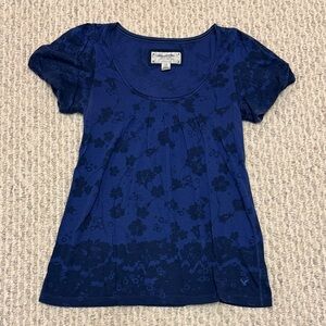 American Eagle Outfitters Navy Floral Tee